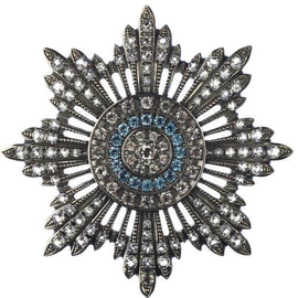 Brooch-pendant "ORDER OF ST. ANDREW" made of silver with topazes