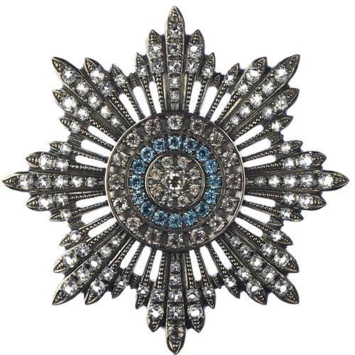 Brooch-pendant "ORDER OF ST. ANDREW" made of silver with topazes