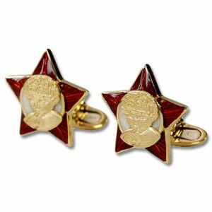Запонки "Ангел октября" из серебра с эмалью