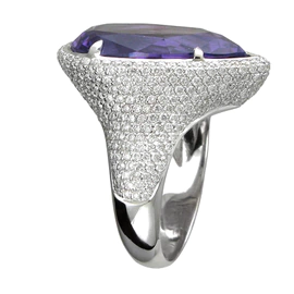 Кольцо VIOLET из белого золота с бриллиантами и аметистом
