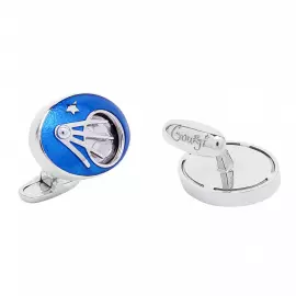 Запонки "Спутник" из серебра с эмалью