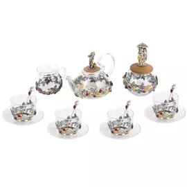 Сервиз чайный из серебра "Земляника" на 4 персоны