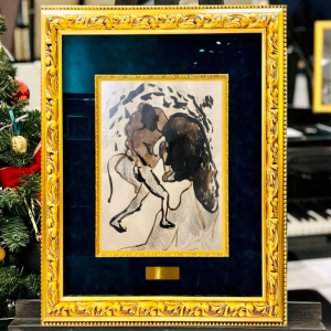 A handwritten drawing by the artist Salvador Dali