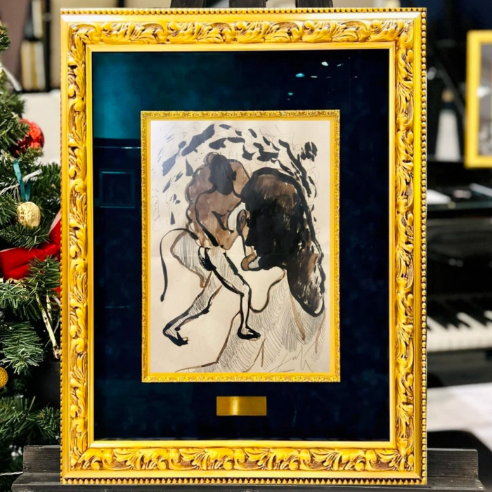 A handwritten drawing by the artist Salvador Dali