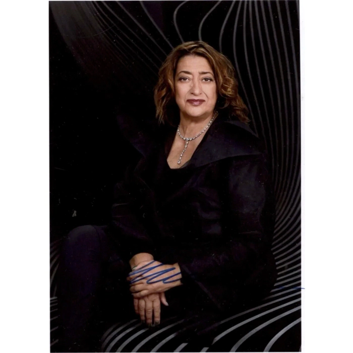 Autographed photo by architect and designer Zaha Hadid