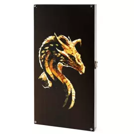 Backgammon made of stained oak and amber "Dragon"