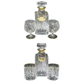 Набор для виски и коньяка с декором, на 6 персон, 14 предметов