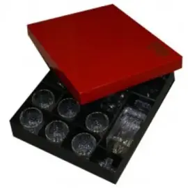 Набор для виски и коньяка с декором, на 6 персон, 14 предметов