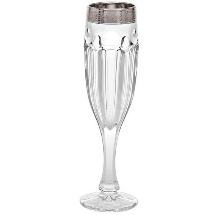 Set of 6 champagne glasses "Line"