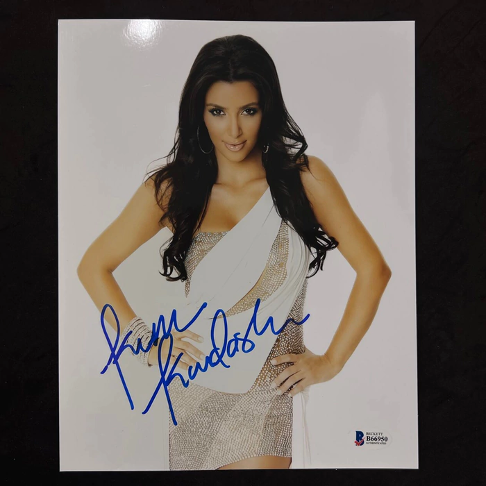 Autographed photo of model and actress Kim Kardashian