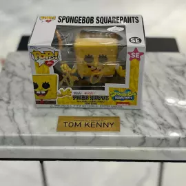 Игрушка "Губка Боб Квадратные Штаны" с автографом Тома Кенни, мрамор белый