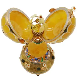 Ювелирная композиция из янтаря в стиле Фаберже "Яйцо с ежевикой"