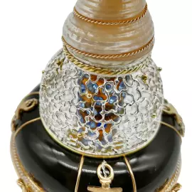 Ювелирная композиция из янтаря в стиле Фаберже "Яйцо с парусником. Океан"