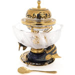 Caviar bowl "Poseidon" (kyanite, etched glass)