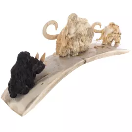 Mammoth tusk composition "Meeting with a rhinoceros"