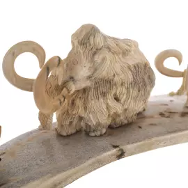 Mammoth tusk composition "Meeting with a rhinoceros"