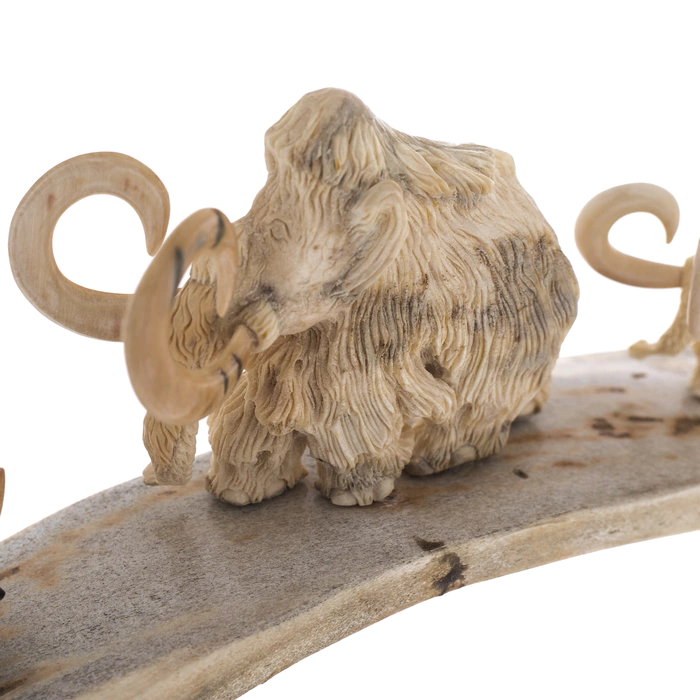 Mammoth tusk composition "Meeting with a rhinoceros"