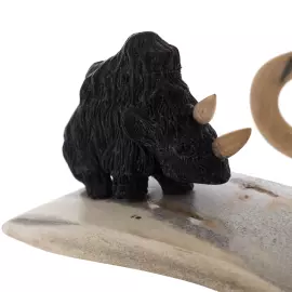 Mammoth tusk composition "Meeting with a rhinoceros"