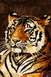 Панно из янтаря "Тигр"