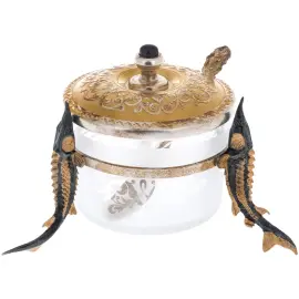 Икорница "ВДНХ" с золочением и серебрением, Златоуст Икорница "ВДНХ" с золочением и серебрением, Златоуст