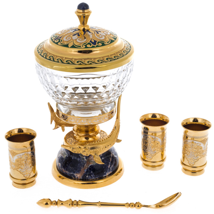 Икорница на содалите "Дары моря" со стопками, Златоуст