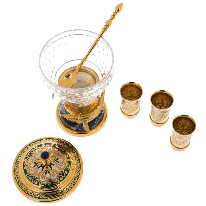 Икорница на содалите "Дары моря" со стопками, Златоуст