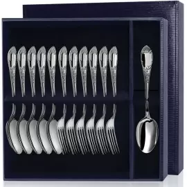 Серебряный десертный набор "Престиж": вилка и ложка, на 6 персон