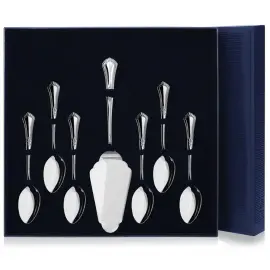 Серебряный чайный набор "Фаворит": ложка чайная, лопатка для пирожного, на 6 персон Серебряный чайный набор "Фаворит": ложка чайная, лопатка для пирожного, на 6 персон