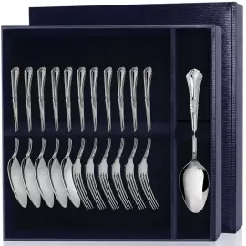 Серебряный десертный набор "Фаворит": вилка и ложка, на 6 персон