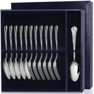 Silver dessert set "Favorite": fork and spoon, for 6 people