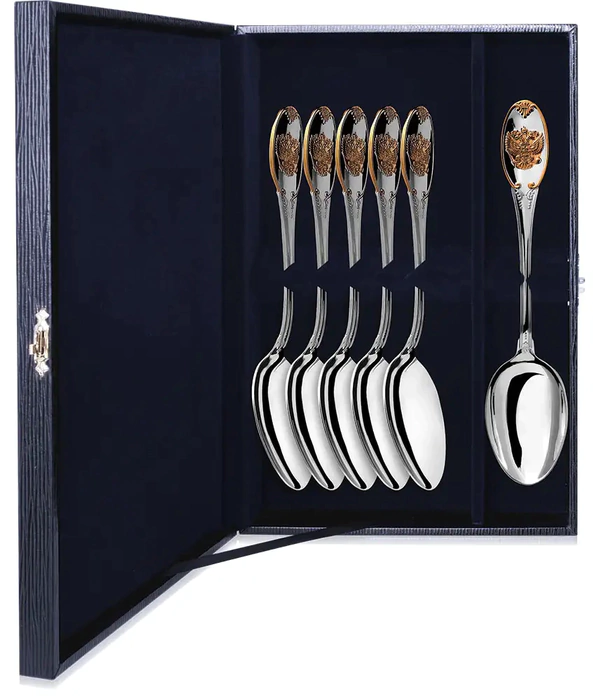 Silver set of tablespoons "Unity" with gilding, for 6 persons