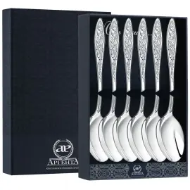 Серебряный набор десертных ложек "Морозко" на 6 персон Серебряный набор десертных ложек "Морозко" на 6 персон