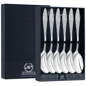 Silver set of dessert spoons "Morozko" for 6 people