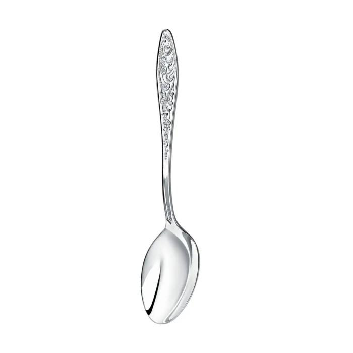 Silver set of dessert spoons "Morozko" for 6 people