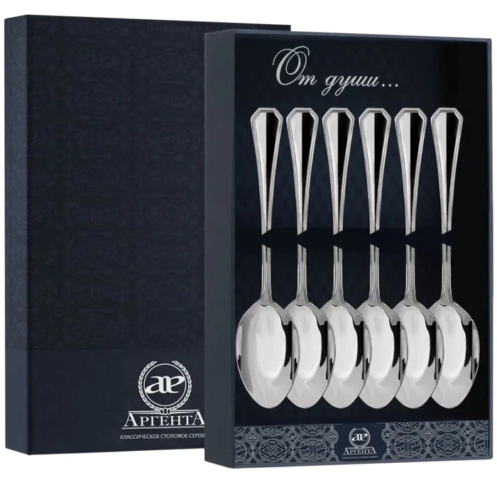Elegant Silver teaspoon set for 6 persons