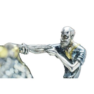 Silver cup holder "The Old Man and the seine"
