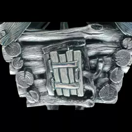 Солонка серебряная "Избушка на курьих ножках" с ложкой