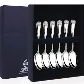 Набор из 6 серебряных кофейных ложек "Визит" Набор из 6 серебряных кофейных ложек "Визит"