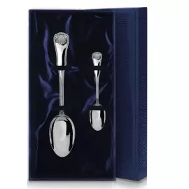 Серебряный столовый набор "Визит": ложка и чайная ложка, на 1 персону