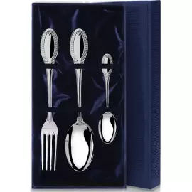 Серебряный столовый набор "Император": вилка, ложка, чайная ложка, на 1 персону