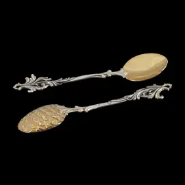 Коллекция чайных и кофейных ложек из серебра "Ель" Коллекция чайных и кофейных ложек из серебра "Ель"