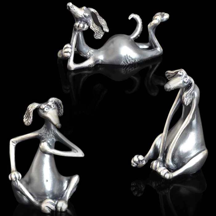 Collection of silver figurines "Doggie"