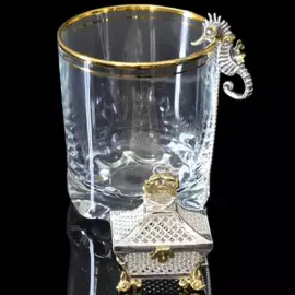 Ситечко для заваривания чая из серебра "Ларец"