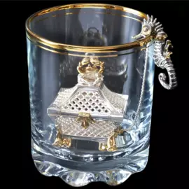 Ситечко для заваривания чая из серебра "Ларец"