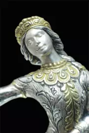 Коллекция чайных чашек из серебра "Царевна лягушка" на 2 персоны, с ложками