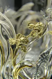 Коллекция чайных чашек из серебра "Царевна лягушка" на 2 персоны, с ложками