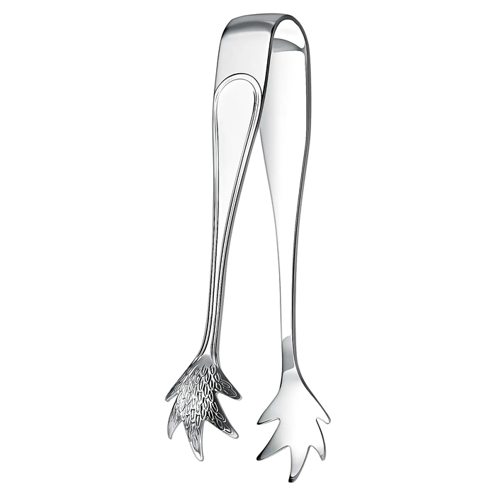 Silver set "Capercaillie edge": sugar bowl and tongs for sugar