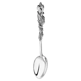 Набор чайных чашек из серебра "Натюрморт" на 2 персоны, с ложками