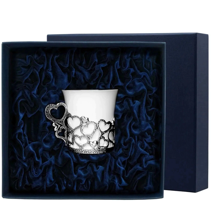 Silver coffee cup "Heart"