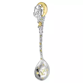 Серебряная чайная ложка "Зодиак - Стрелец" с позолотой